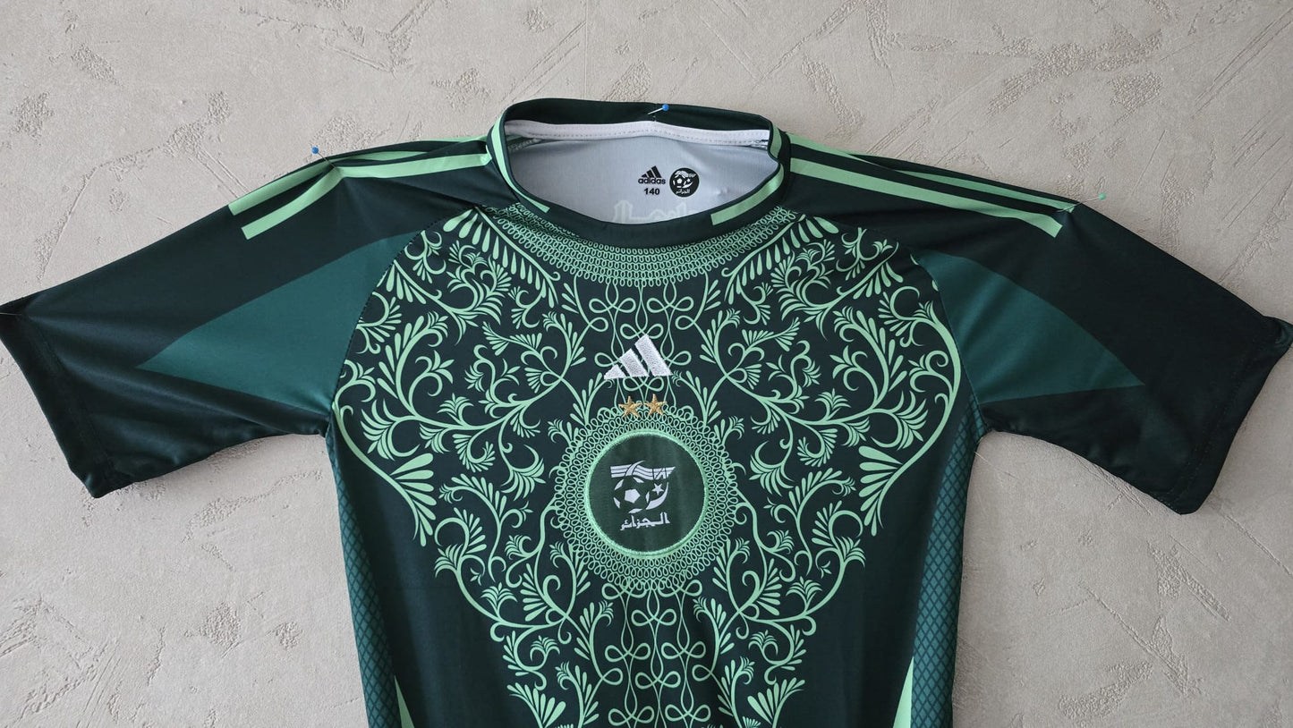 Ensemble Officiel 2025 - 2026 Algérie Équipe National Adidas Vert (Maillot + Short)