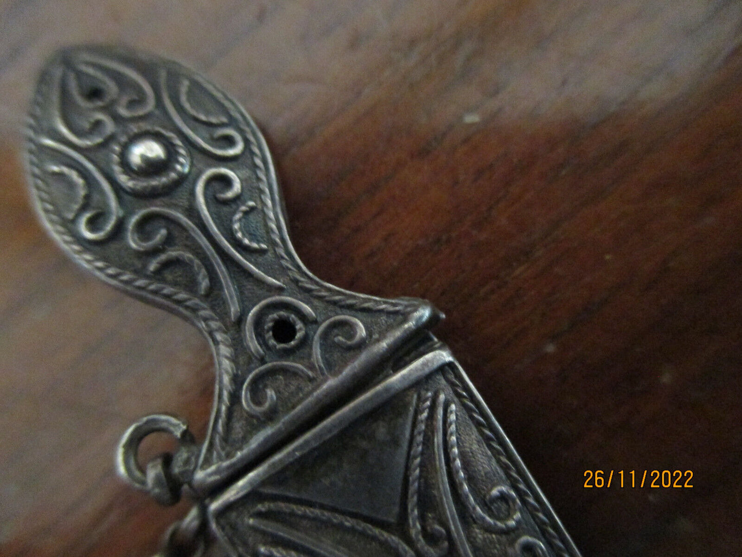 ancienne broche poignard berbère Afrique du Nord argent massif