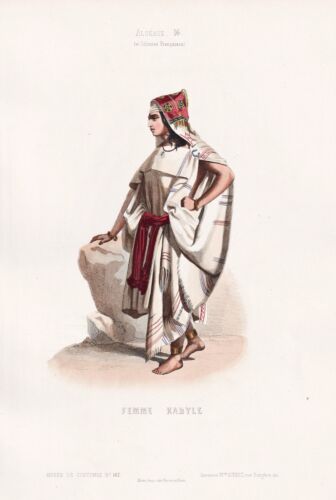 Litographie Femme Kabyle des Années 1800