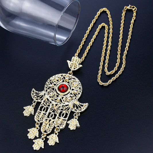 Collier Pendentif Amazigh Long Tafust nTanit