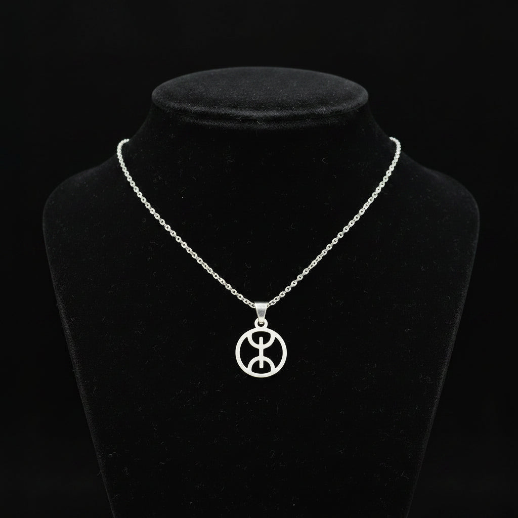 Chaîne Amazigh - Collier Fin + Pendentif Berbère Argent Massif 925