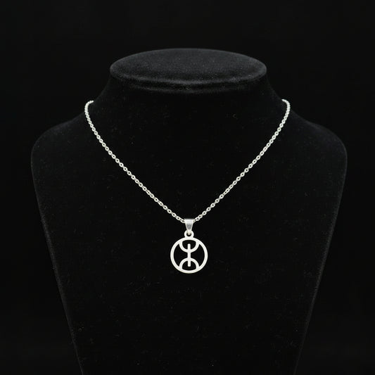 Chaîne Amazigh - Collier Fin + Pendentif Berbère Argent Massif 925