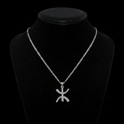 Chaîne Amazigh - Collier Épais + Pendentif Amazigh Argent Massif 925