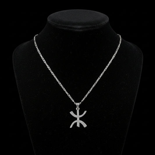 Chaîne Amazigh - Collier Épais + Pendentif Amazigh Argent Massif 925