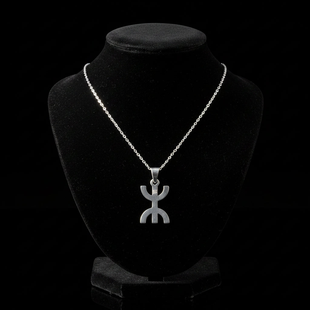Chaîne Amazigh - Collier Épais + Pendentif Ayaz Argent Massif 925