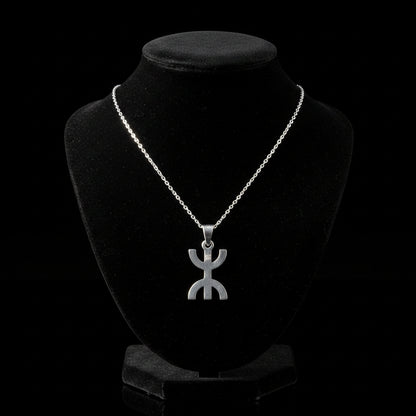 Chaîne Amazigh - Collier Épais + Pendentif Ayaz Argent Massif 925
