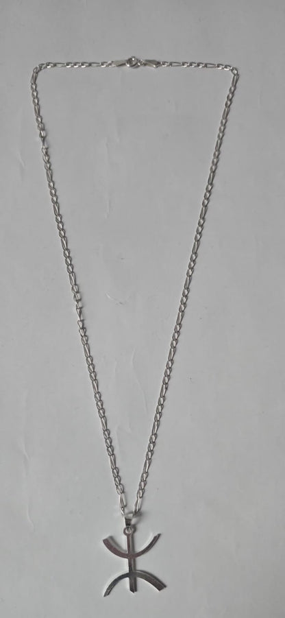 Chaîne Amazigh - Collier Épais + Pendentif Amazigh Argent Massif 925