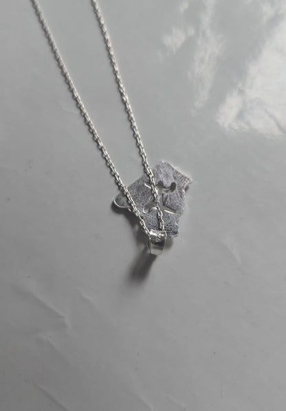 Chaîne Amazigh - Collier Fin + Pendentif Algérie Amazigh Argent Massif 925