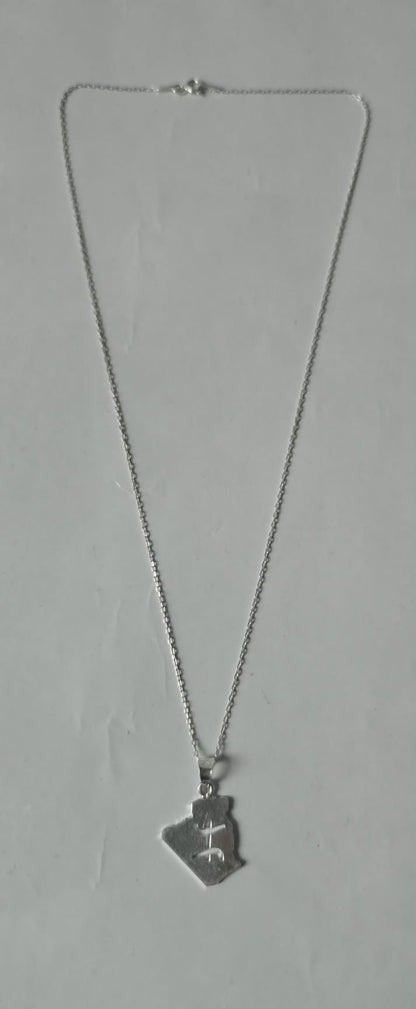 Chaîne Amazigh - Collier Fin + Pendentif Algérie Amazigh Argent Massif 925