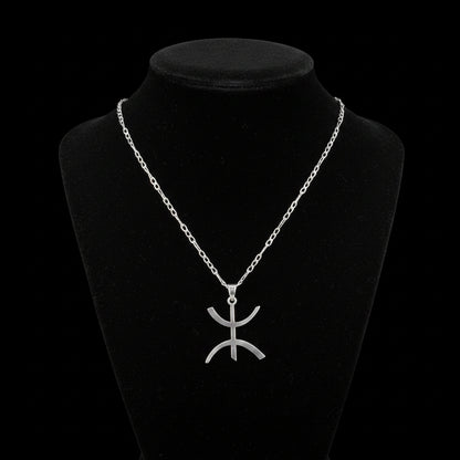 Chaîne Amazigh - Collier Fin + Pendentif Amazigh Argent Massif 925