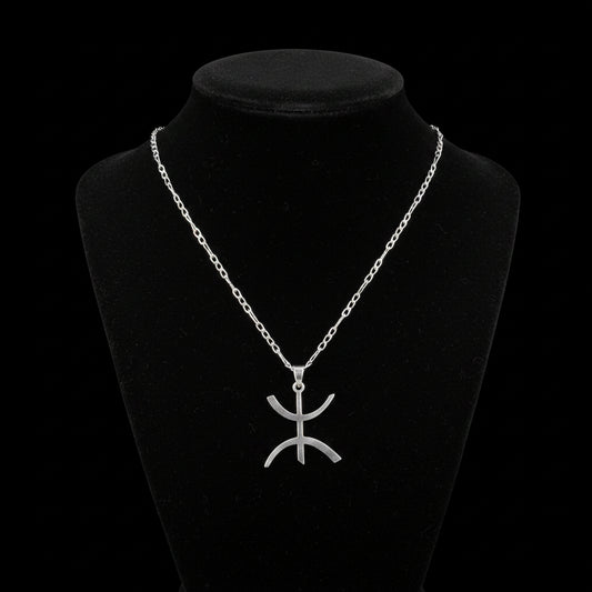 Chaîne Amazigh - Collier Fin + Pendentif Amazigh Argent Massif 925