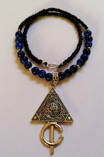 Collier Amazigh Tavzimt en Agate Noire