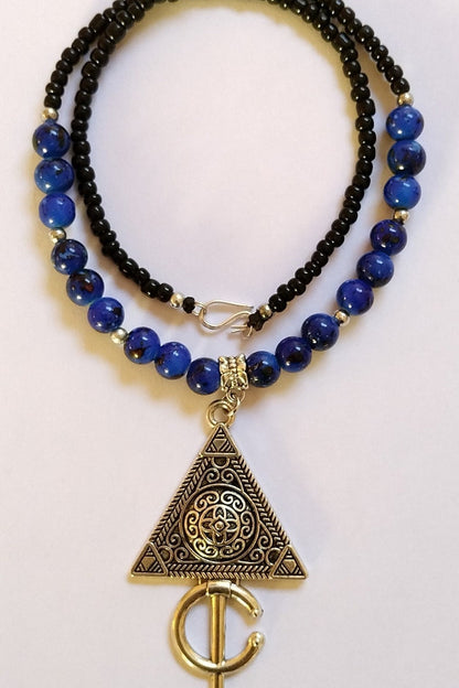 Collier Amazigh Tavzimt en Agate Noire